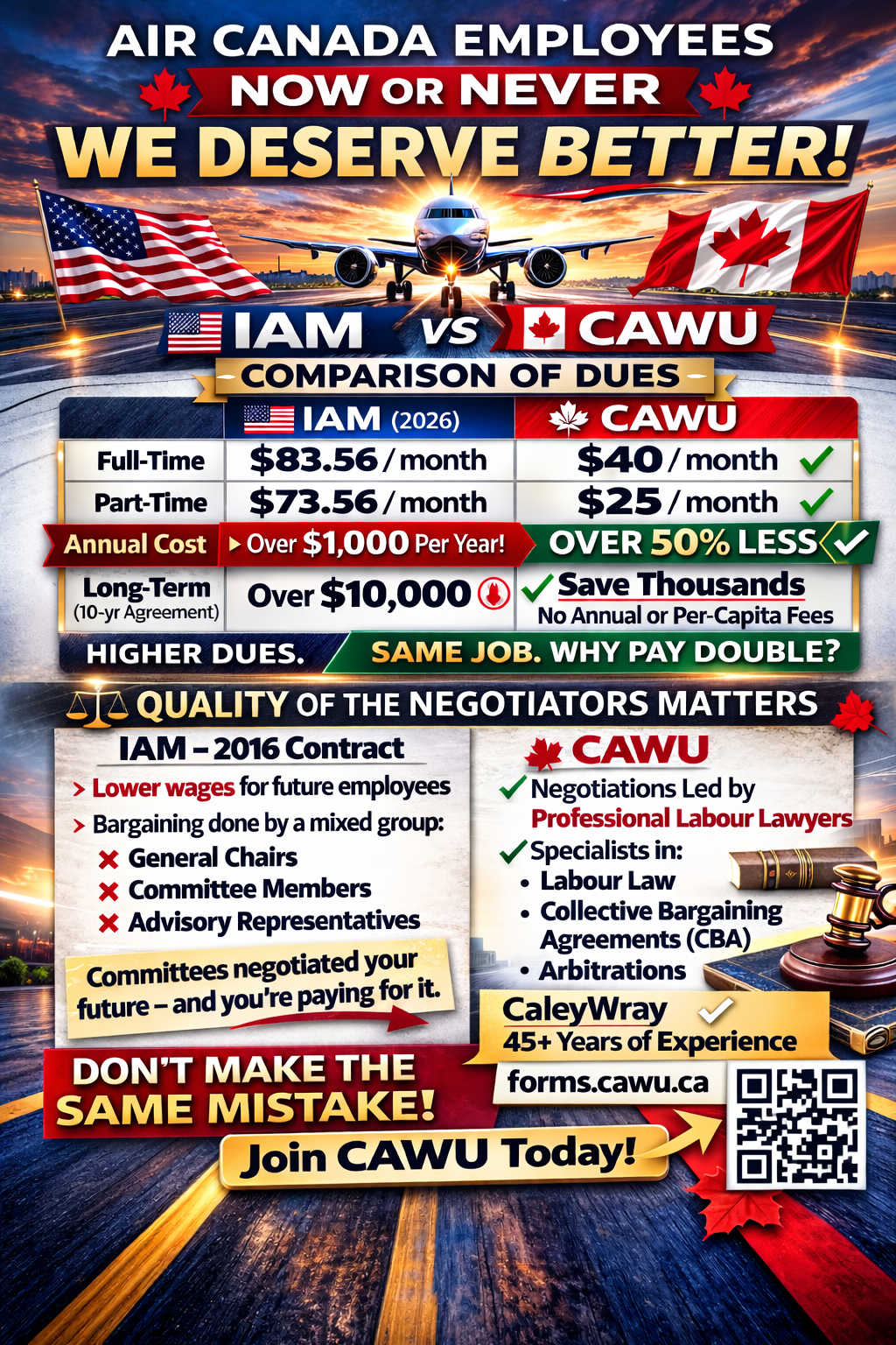 IAM vs CAWU flyer